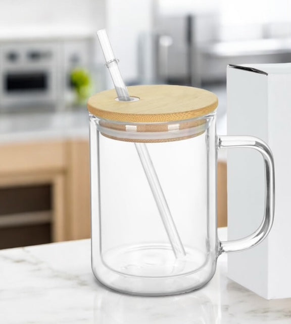 15 Oz Glass Coffee Mug
