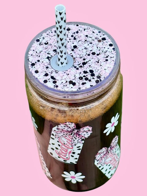 Pink Bow Soda Tumbler